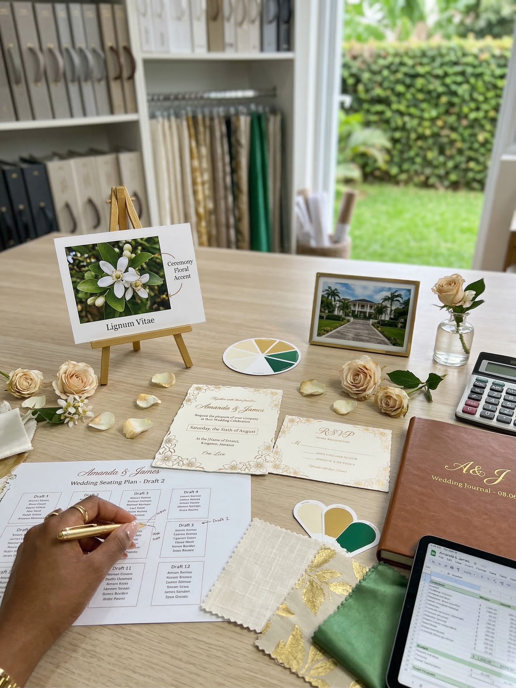 Jamaican wedding planning and decor setup